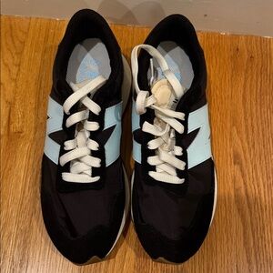 New Balance Black and Light Blue Sneakers